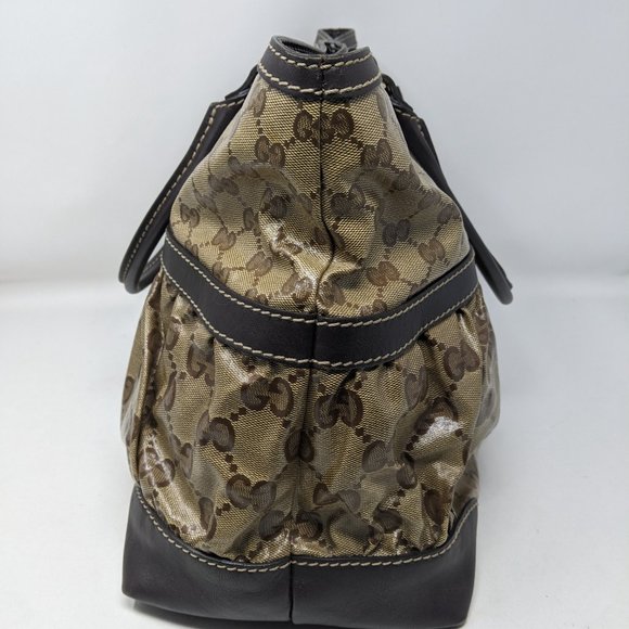 GUCCI Beige & Brown Crystal Shoulder Bag - Picture 5 of 14